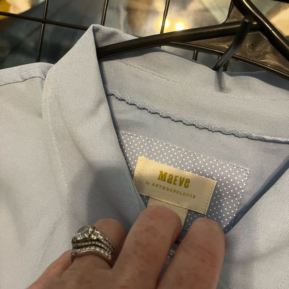 Maeve Light Blue Button Down Shirt NWOT oversized fit - Picture 6 of 11